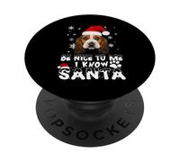Be Nice To Me I Know Santa Basset Hound Dog Christmas Xmas PopSockets PopGrip Adesivo