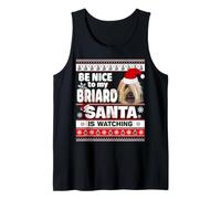 Be Nice To Me I Know Santa Briard Dog Christmas Canotta