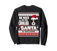 Be Nice To Me I Know Santa Cavalier Dog Christmas Xmas Felpa