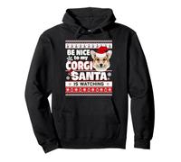 Be Nice To Me I Know Santa Corgi Dog Christmas Xmas Felpa con Cappuccio
