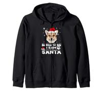 Be Nice To Me I Know Santa Corgi Dog Christmas Xmas Felpa con Cappuccio