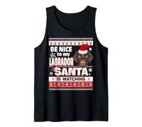 Be Nice To Me I Know Santa Labrador Retriever Dog Christmas Canotta