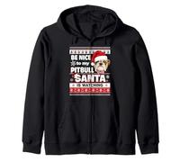 Be Nice To Me I Know Santa Pit Bull Dog Christmas Xmas Felpa con Cappuccio