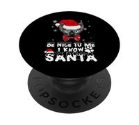 Be Nice To Me I Know Santa Sphynx Cat Christmas PopSockets PopGrip Adesivo