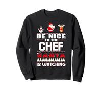 Be Nice To The Chef Santa Is Watching Funny Christmas Felpa