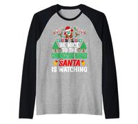 Be Nice to The Communications Manager Santa - Christmas Maglia con Maniche Raglan