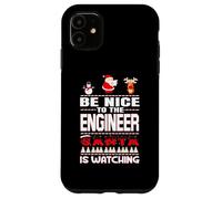 Be Nice To The Engineer Santa Is Watching Funny Christmas Custodia per iPhone 11