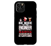 Be Nice To The Engineer Santa Is Watching Funny Christmas Custodia per iPhone 11 Pro