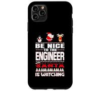 Be Nice To The Engineer Santa Is Watching Funny Christmas Custodia per iPhone 11 Pro Max