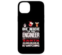 Be Nice To The Engineer Santa Is Watching Funny Christmas Custodia per iPhone 14 Plus