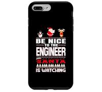 Be Nice To The Engineer Santa Is Watching Funny Christmas Custodia per iPhone 7 Plus/8 Plus