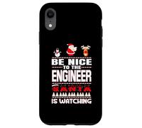 Be Nice To The Engineer Santa Is Watching Funny Christmas Custodia per iPhone XR