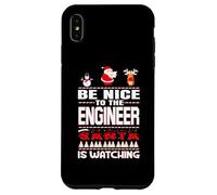 Be Nice To The Engineer Santa Is Watching Funny Christmas Custodia per iPhone XS Max