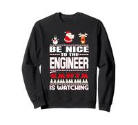 Be Nice To The Engineer Santa Is Watching Funny Christmas Felpa