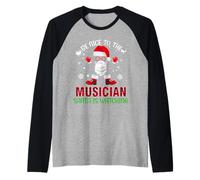 Be Nice To The Musician Santa Is Watching Christmas Xmas Maglia con Maniche Raglan