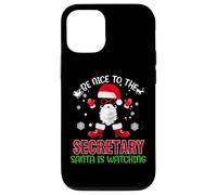 Be Nice To The Secretary Santa Is Watching Christmas Xmas Custodia per iPhone 12/12 Pro