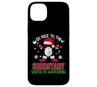 Be Nice To The Secretary Santa Is Watching Christmas Xmas Custodia per iPhone 14 Plus