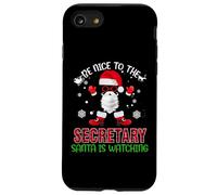 Be Nice To The Secretary Santa Is Watching Christmas Xmas Custodia per iPhone SE (2020) / 7/8