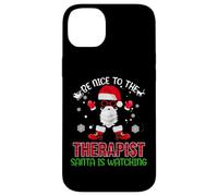 Be Nice To The Therapist Santa Is Watching Christmas Xmas Custodia per iPhone 14 Plus