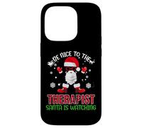 Be Nice To The Therapist Santa Is Watching Christmas Xmas Custodia per iPhone 14 Pro