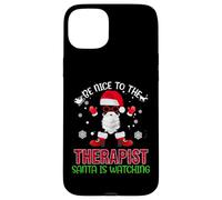 Be Nice To The Therapist Santa Is Watching Christmas Xmas Custodia per iPhone 15 Plus