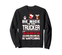 Be Nice To The Trucker Santa Is Watching Funny Christmas Felpa