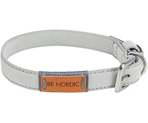 BE Nordic Collana in Pelle, M: 45-51 cm/20 mm, Grigio chiaro