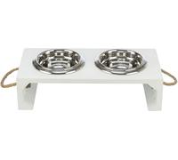 BE NORDIC Set ciotole, MDF/Inossidabile 2 × 0,4 l/ø 14 cm/38 × 18 × 10 cm bianco