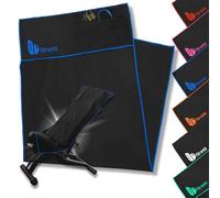 be one Asciugamano da palestra con cerniera - Asciugamano in microfibra da palestra 120 x 50 cm regolabile e anticaduta - Asciugamano da palestra con design adattabile al sedile (blu)