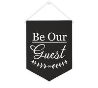Be Our Guest - Striscione in tela motivazionale da appendere alla parete, striscione decorativo da parete, per soggiorno, camera da letto, ufficio, regali per le vacanze, 30,5 x 40,6 cm