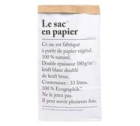Be Poles - Sacchetto di carta kraft, con scritta “Le sac en papier” e “The paper bag”, capacità di 33 L