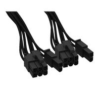 CP-6620 0,6 m, Gestione dei cavi Nero, 0,6 m, 2 x PCI-E(6+2 pin), Maschio, Maschio, Dritto, Dritto