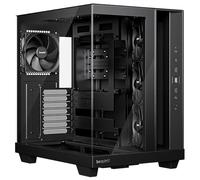 be quiet! Light Base 500 Black PC Case completamente in vetro frontale e finestra laterale, vetrina, design a doppia camera, 4 ventole PWM Pure Wings 3, no RGB, design connessione posteriore