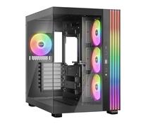 be quiet! Light Base 600 LX Black PC Case, vista panoramica mozzafiato, show case, design Dual Chamber, striscia LED ARGB massiccia, 4 ventole LX PWM, invertite e utilizzabili orizzontalmente