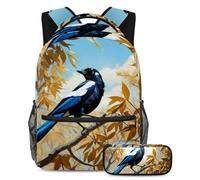 Be Ready for Anything, zaino con astuccio, set di zaini per la scuola per ragazzi ragazze adolescenti, graziosa gazza, Multicolore, B:29.4x20x40cm P:19x7.5x3.8cm, Zaini Daypack