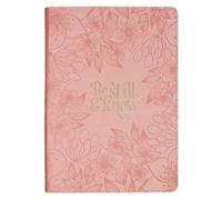 Be Still and Know Pink Floral Faux Leather Classic Journal NUOVO