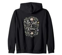 Be Still And Know Psalm 46:10 Floral Christian Verse Felpa con Cappuccio