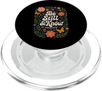 Be Still And Know Psalm 46:10 Retrò Groovy Christian Floreale PopSockets PopGrip per MagSafe