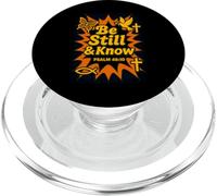 Be Still And Know Psalm 46:10 Retrò Groovy Christian Floreale PopSockets PopGrip per MagSafe
