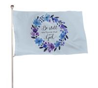 Be Still And Know That I Am God, Wreath Flag Resistente Alle Intemperie Bandiera Da Giardino Con 2 Occhielli Bandiera Per Festival Portico Balcone 90X150Cm