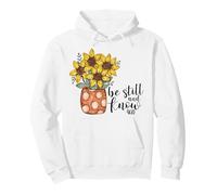 Be Still And Know - Vaso di Girasole con versi biblici cristiani Felpa con Cappuccio