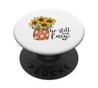 Be Still And Know - Vaso di girasole con versi biblici cristiani PopSockets PopGrip Adesivo