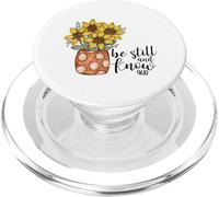 Be Still And Know - Vaso di girasole con versi biblici cristiani PopSockets PopGrip per MagSafe