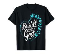 Be Still God Farfalla Cuore Christian Apparel Maglietta
