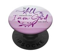 Be Still & Know I Am God Purple Bible Christian Psalm 46:10 PopSockets PopGrip Adesivo