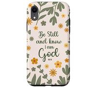 Be Still & Know That I Am God Psalm Bible Verse Floral Women Custodia per iPhone XR