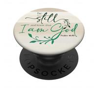 Be Still Know That I Am God Quote Sage Christian Psalm 46:10 PopSockets PopGrip Adesivo