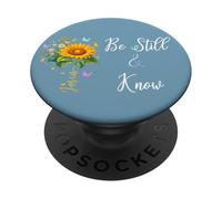 Be Still Know That I Am God Quotes Butterfly Christian Jesus PopSockets PopGrip Adesivo