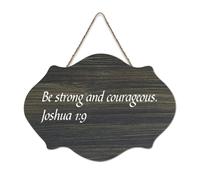 Be Strong And Courageous. Joshua 1:9 Cartello in legno 15,2 x 25,4 cm, versi biblici con citazioni che dicono arte rustica da appendere targhe in legno per porta d'ingresso, soggiorno, cucina