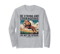 Be Strong And Courageous Lion Bibbia Verse Do Not Be Afraid Maglia a Manica